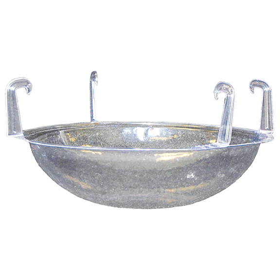 12 In. Clear Hanging Basket Drip Pan - Snap-On Tray With 4 Hooks